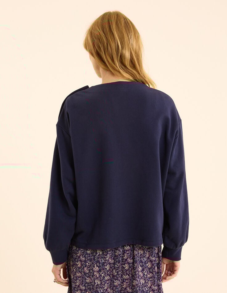 Ikks Sweat Marine Broderie Cœur I.Code