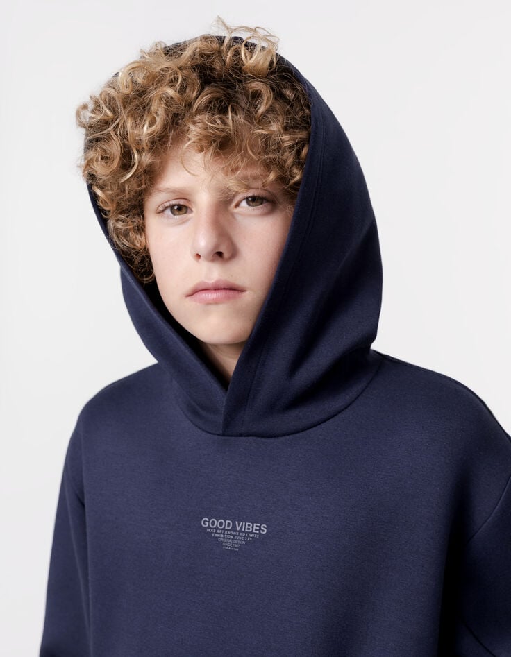 ikks Sweat marine message flocage gomme garçon