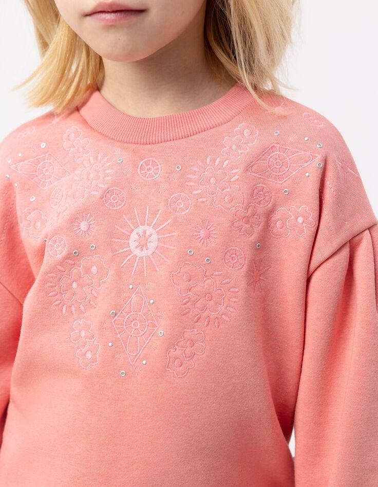 Ikks Sweat Rose Décor Broderies Et Oeillets Fille
