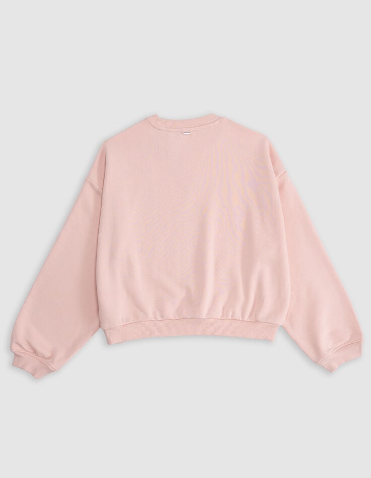 Ikks Sweat Rose Monogramme Velours Fille