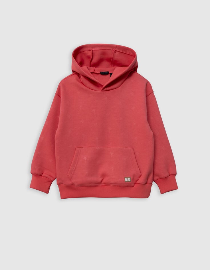 ikks Sweat rouge à capuche motif palmiers garçon