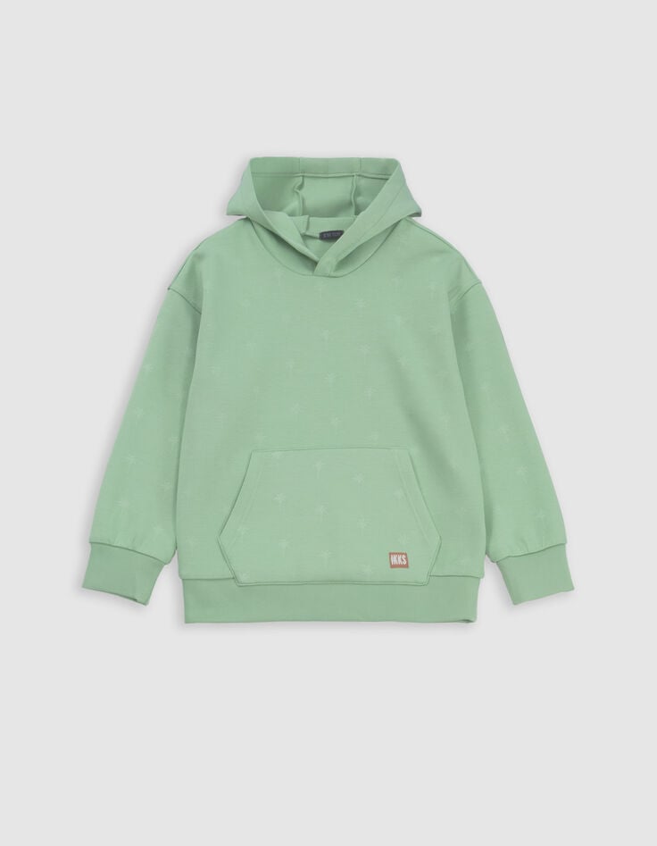 Ikks Sweat Vert à Capuche Motif Palmiers Garçon