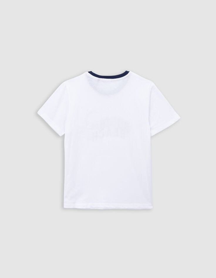 Ikks T-shirt Blanc Coton Bio Bondi Beach Garçon