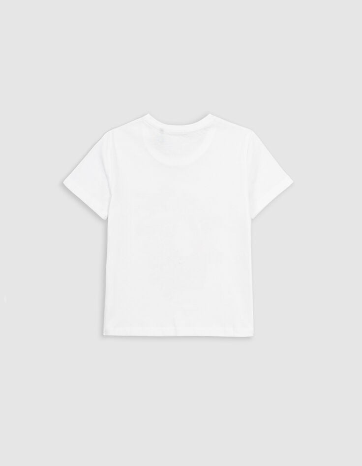 Ikks T-shirt Blanc Coton Bio Toucan-fleurs Fille