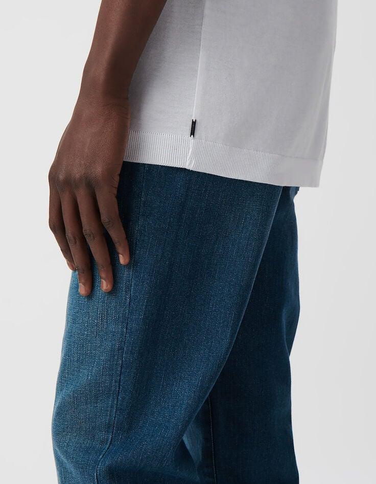 Ikks T-shirt Blanc Coton Modal Homme