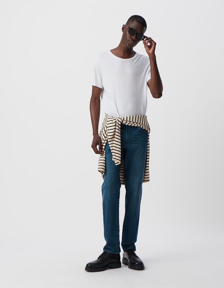 ikks T-shirt blanc coton modal Homme