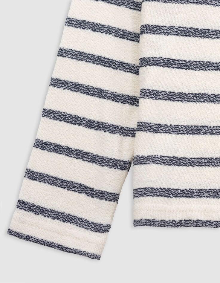 Ikks T-shirt Blanc Esprit Marinière Brodée Fille