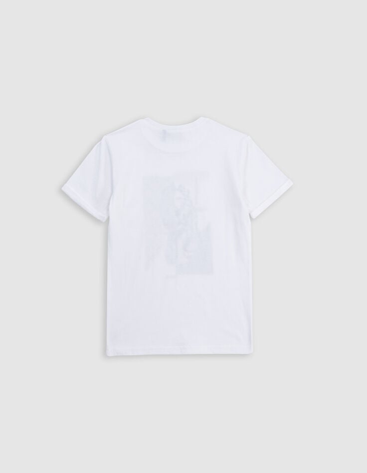 Ikks T-shirt Blanc Visuel Lion Garçon