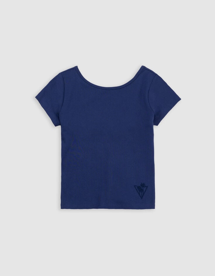 Ikks T-shirt Bleu Décolleté Dos Fille