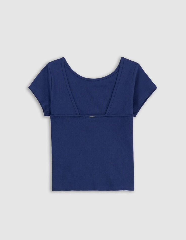 Ikks T-shirt Bleu Décolleté Dos Fille