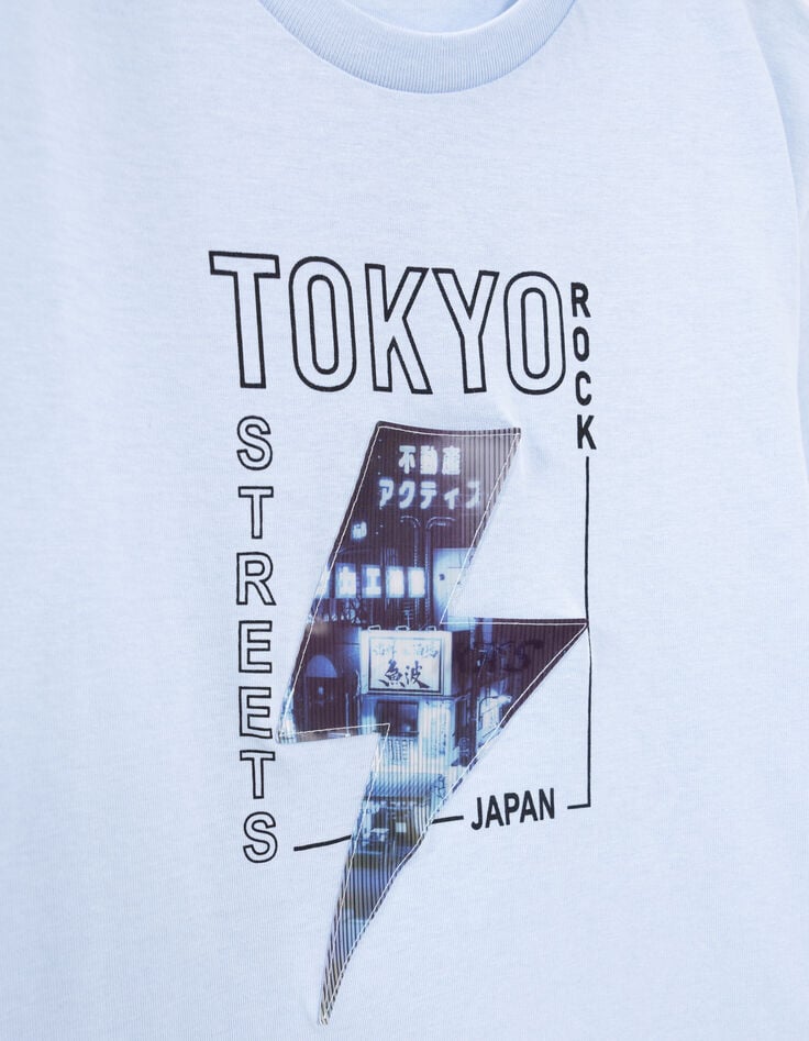 Ikks T-shirt Bleu Motif éclair Lenticulaire Garçon