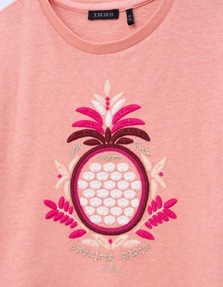 Ikks T-shirt Corail Maxi Ananas Brodé Fille