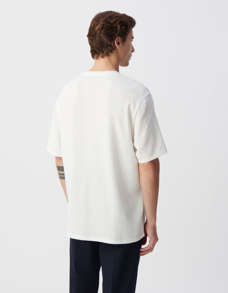 Ikks T-shirt Craie Maille Relief Fantaisie Homme