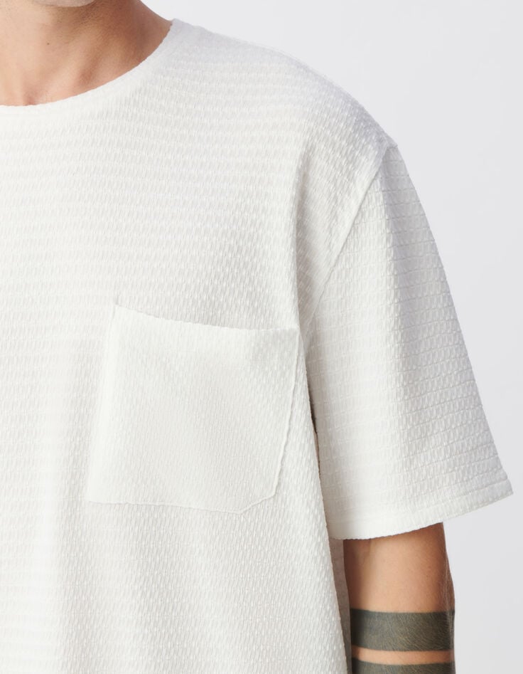 Ikks T-shirt Craie Maille Relief Fantaisie Homme