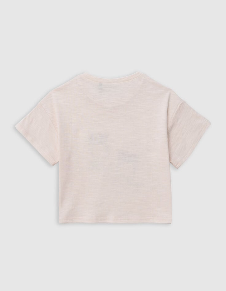 Ikks T-shirt Crème Sandales Brodées Fille