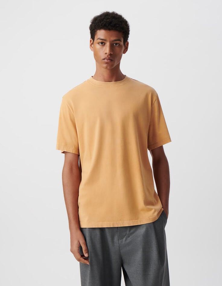 Ikks T-shirt Curcuma Coton Bio Effet Lavé Homme