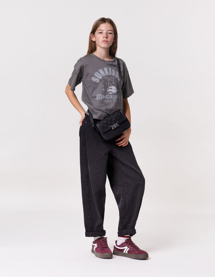 Ikks T-shirt Gris Coton Bio Manches Courtes Fille