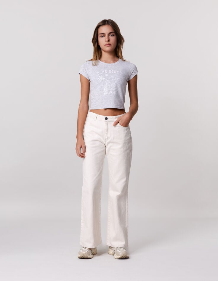 Ikks T-shirt Gris Visuel Fruit-surfer Fille