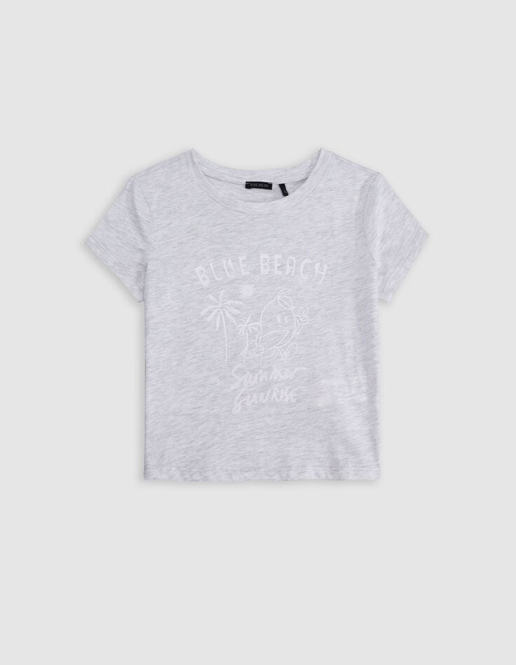 Ikks T-shirt Gris Visuel Fruit-surfer Fille