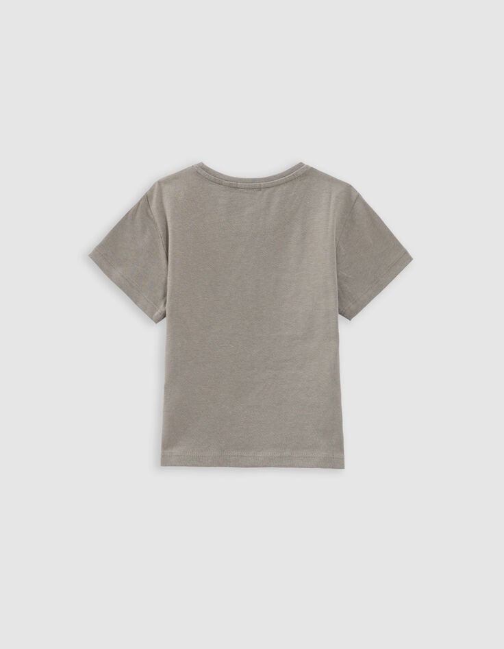 Ikks T-shirt Kaki Coton Bio Toucan-fleurs Fille