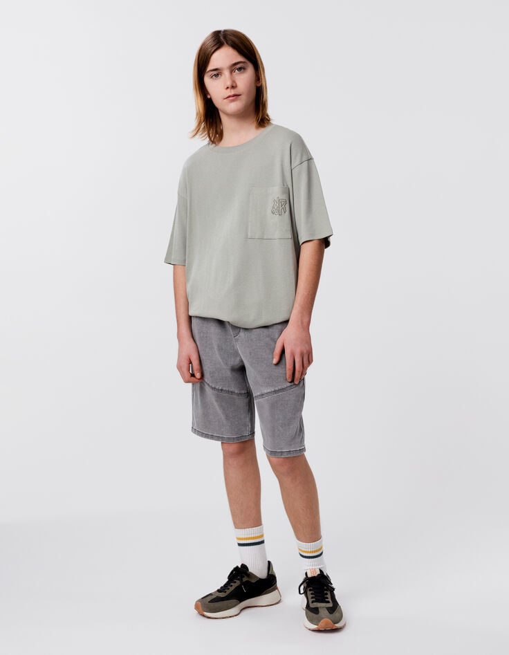 ikks T-shirt kaki poche plaquée brodée garçon