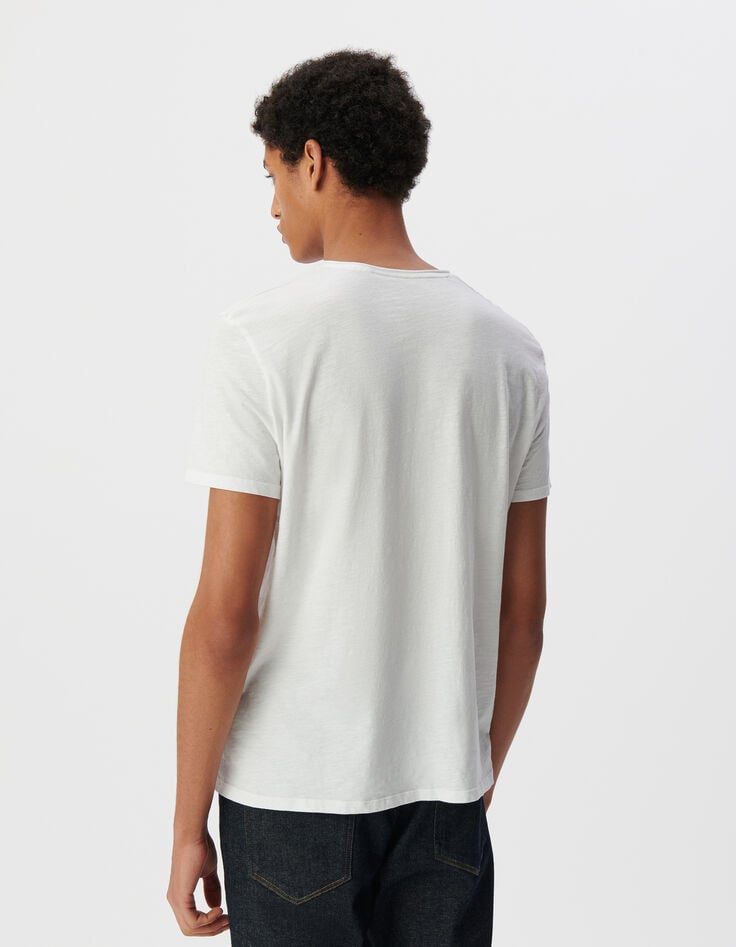 Ikks T-shirt L'Essentiel Blanc Col V Homme