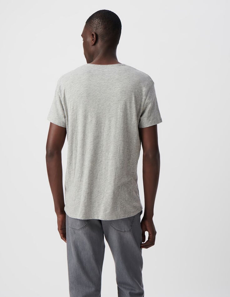 Ikks T-shirt L'Essentiel Gris Col V Homme
