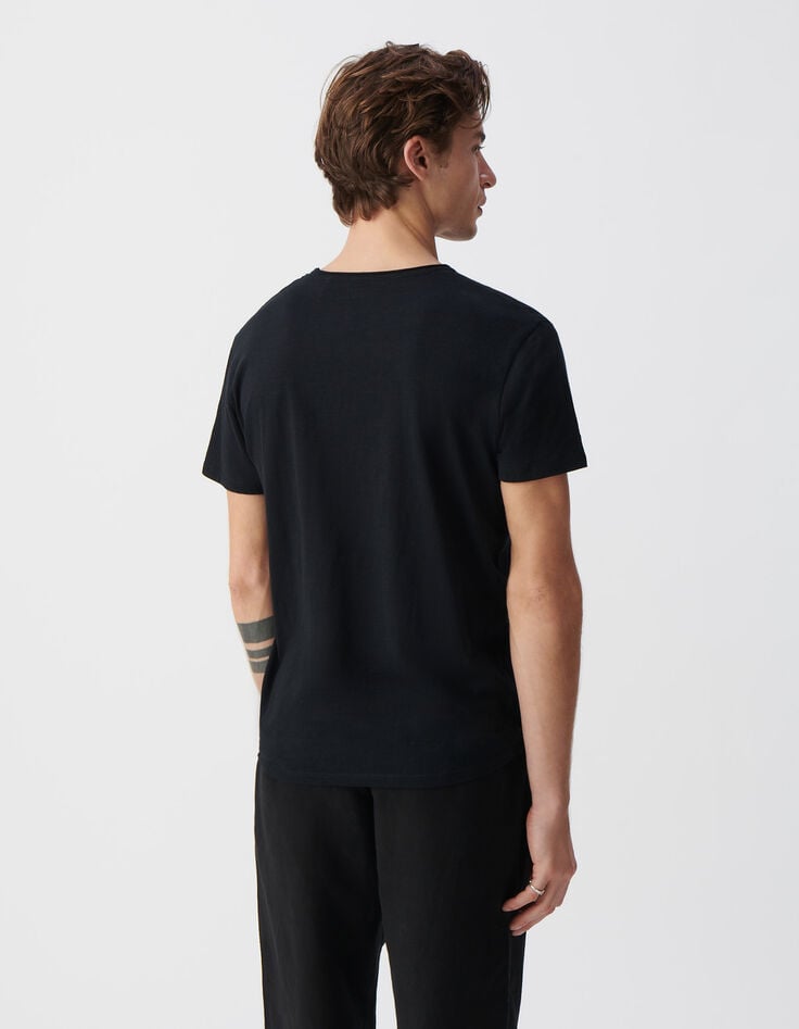 Ikks T-shirt L'Essentiel Noir Col V Homme
