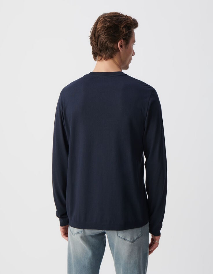 Ikks T-shirt Marine à Manches Longues Homme
