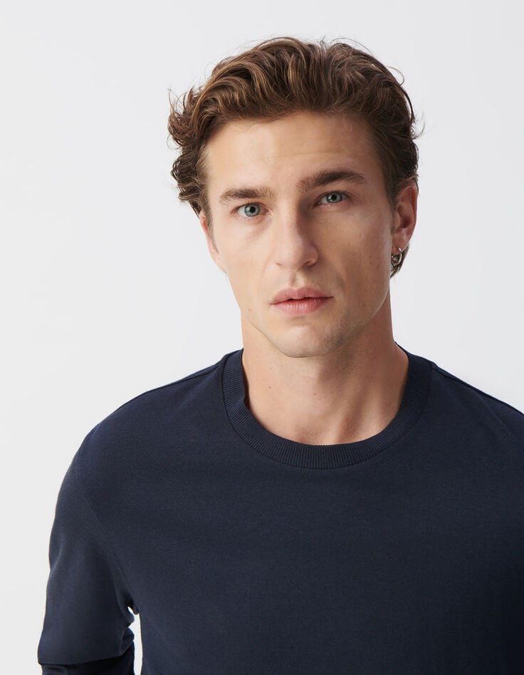 Ikks T-shirt Marine à Manches Longues Homme