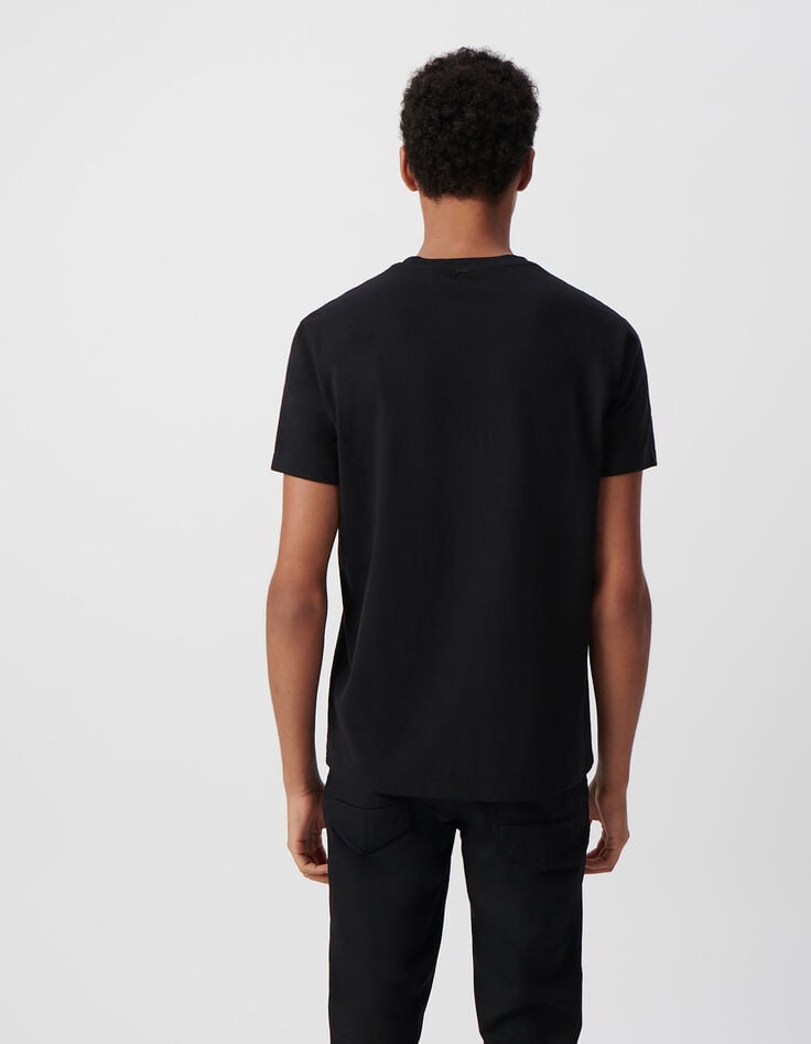 Ikks T-shirt Noir Broderie Lune Homme