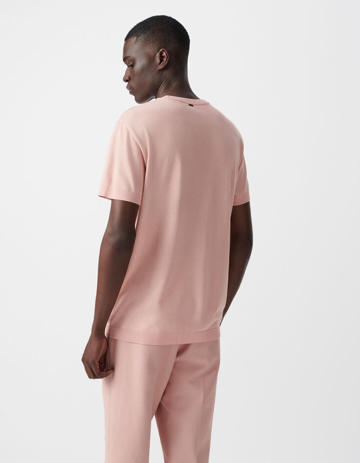 Ikks T-shirt Rose Col Rond En Coton Modal Homme