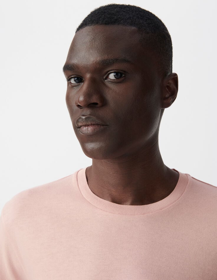 Ikks T-shirt Rose Col Rond En Coton Modal Homme