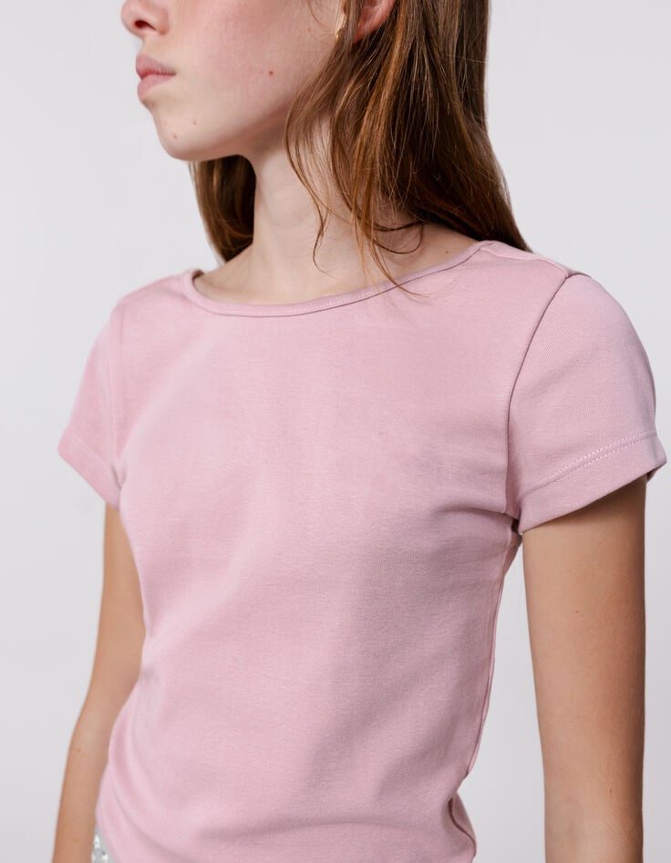 Ikks T-shirt Rose Décolleté Dos Fille