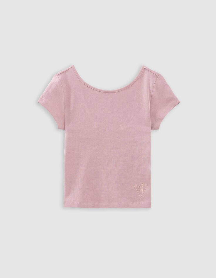 Ikks T-shirt Rose Décolleté Dos Fille
