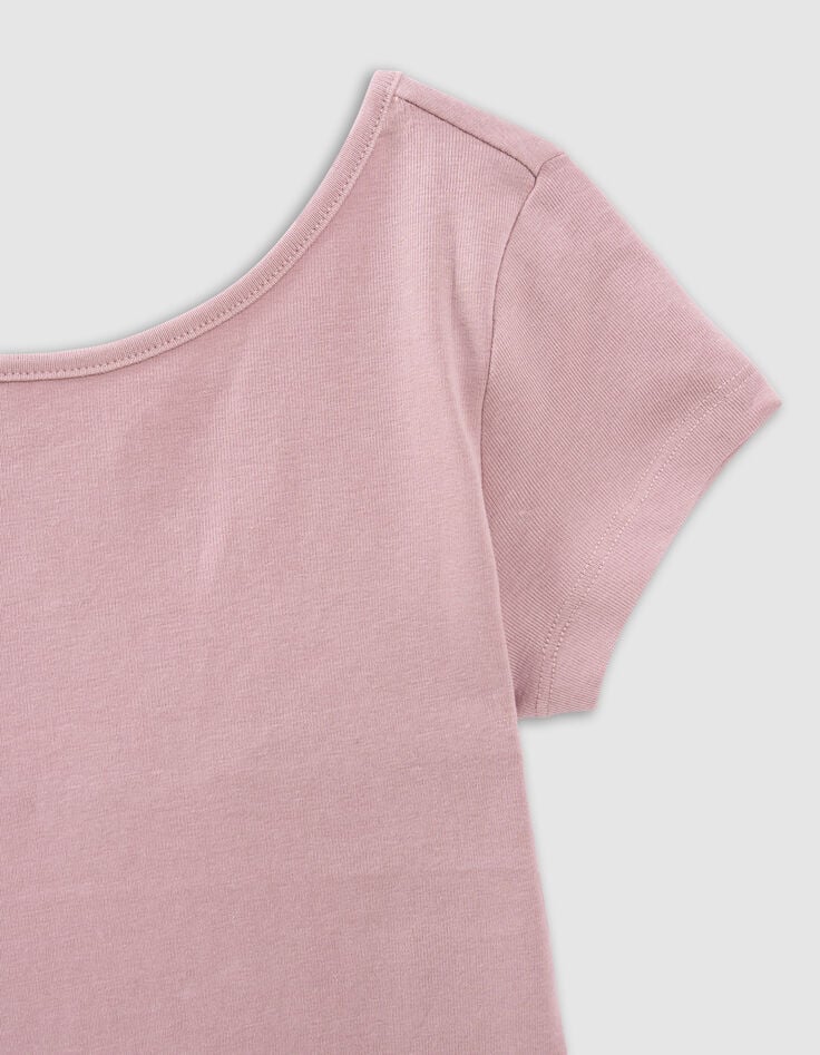 Ikks T-shirt Rose Décolleté Dos Fille