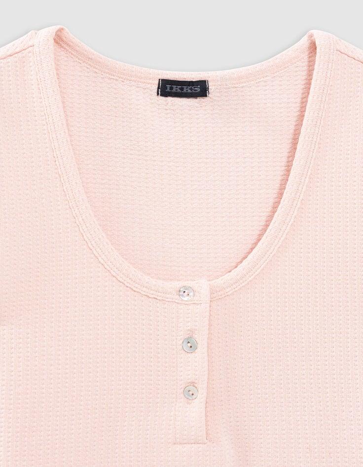 Ikks T-shirt Rose Maille Nid D'abeille Fille