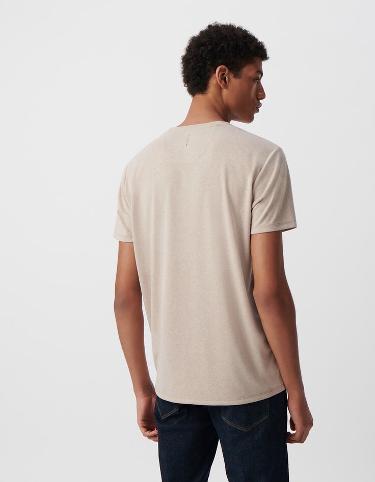 Ikks T-shirt Sable Chanvre Mélangé DRY FAST Homme