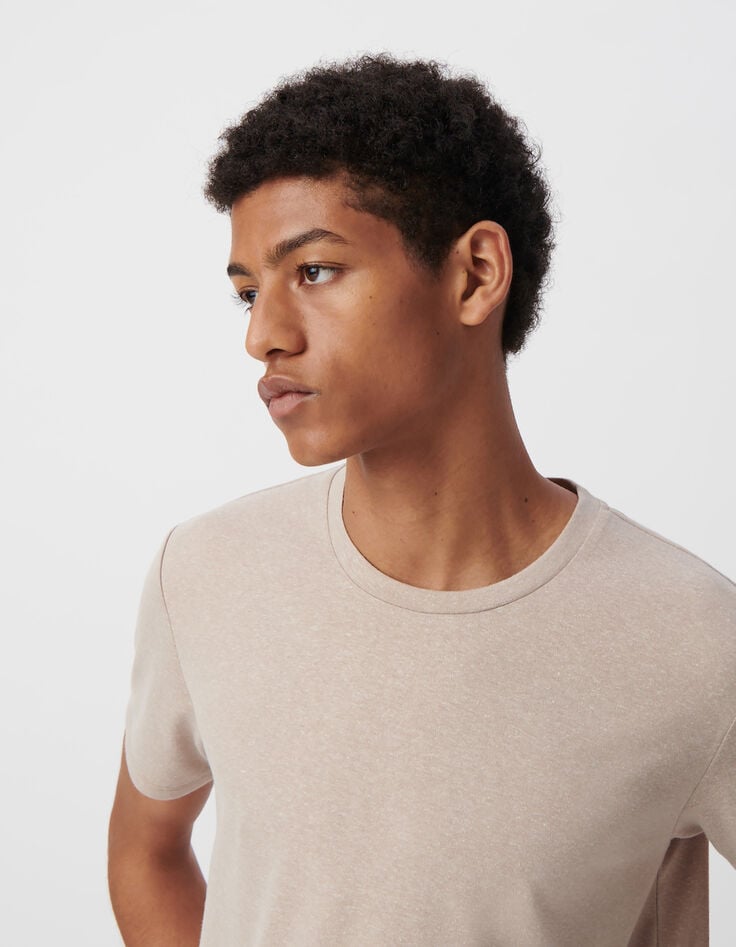 Ikks T-shirt Sable Chanvre Mélangé DRY FAST Homme