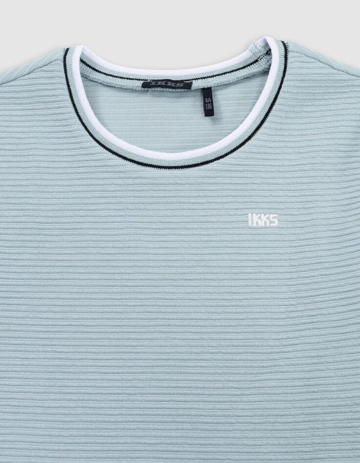 Ikks T-shirt Vert Avec Rayures En Relief Garçon