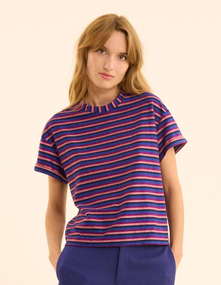 Ikks T-shirt Violine Rayures Lurex Multico I.Code