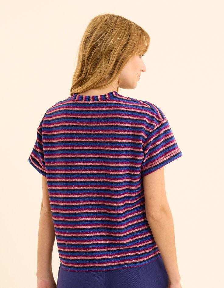 Ikks T-shirt Violine Rayures Lurex Multico I.Code