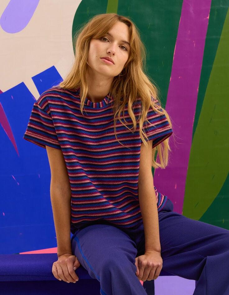 ikks T-shirt violine rayures lurex multico I.Code