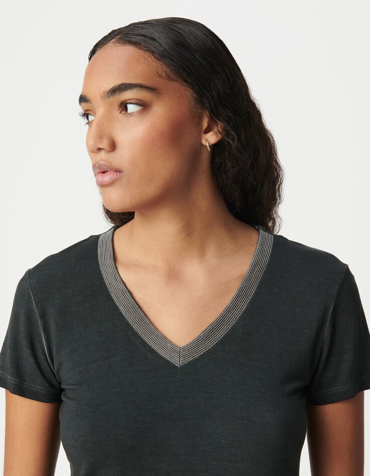 Ikks Tee-shirt Black Blue Bijoux Femme