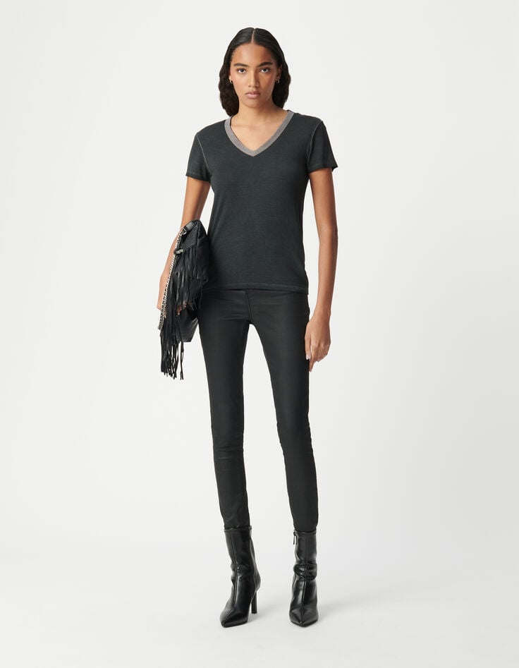 ikks Tee-shirt black blue bijoux femme