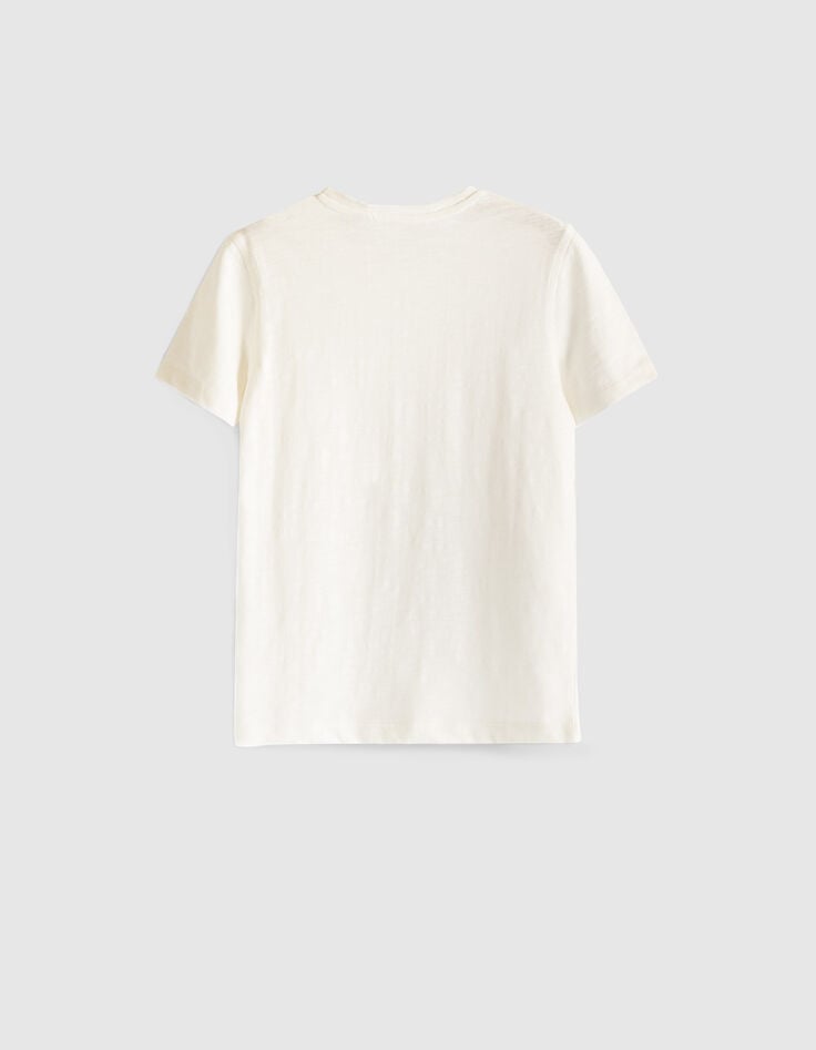 Ikks Tee-shirt Blanc Essentiel En Coton Bio