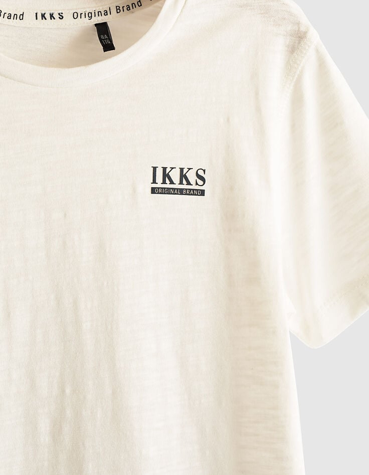 Ikks Tee-shirt Blanc Essentiel En Coton Bio