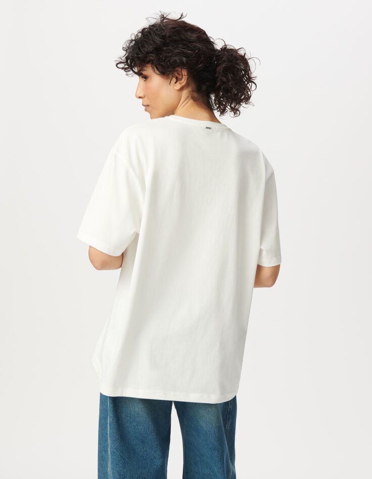 Ikks Tee-shirt Blanc Message Visuel Cocktail