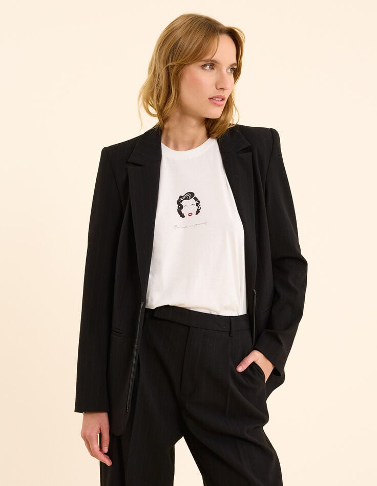 ikks Tee-shirt blanc visuel Marilyn I.Code