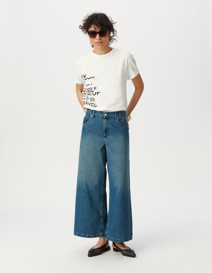 ikks Tee-shirt col rond blanc visuel messages